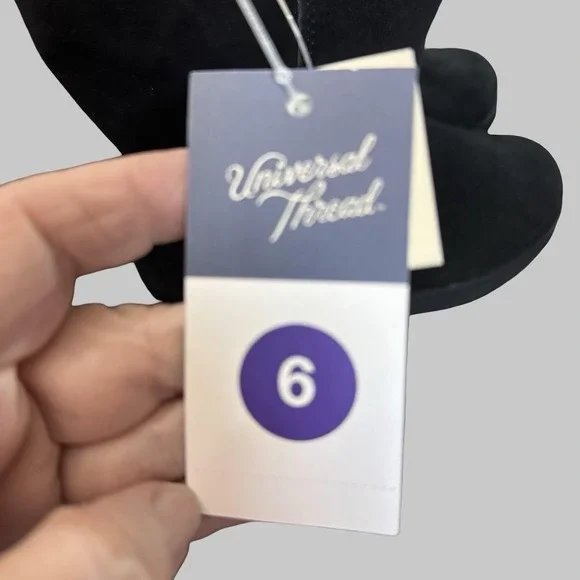 Universal Thread Leather Boots Womens Sz 6 Black‎ Shearling Style Fur Lined NEW - Picture 9 of 9